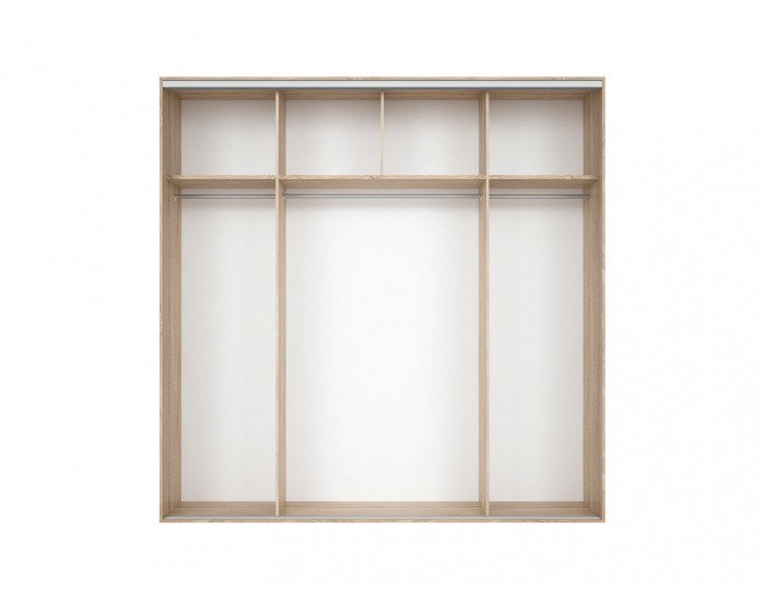 Šatníková skriňa s posuvnými dverami Nadir 240 - dub sonoma / biely lesk