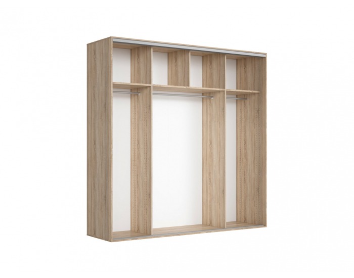 Šatníková skriňa s posuvnými dverami Nadir 240 - dub sonoma / biely lesk