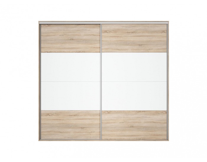 Šatníková skriňa s posuvnými dverami Nadir 250 - dub sonoma / biely lesk