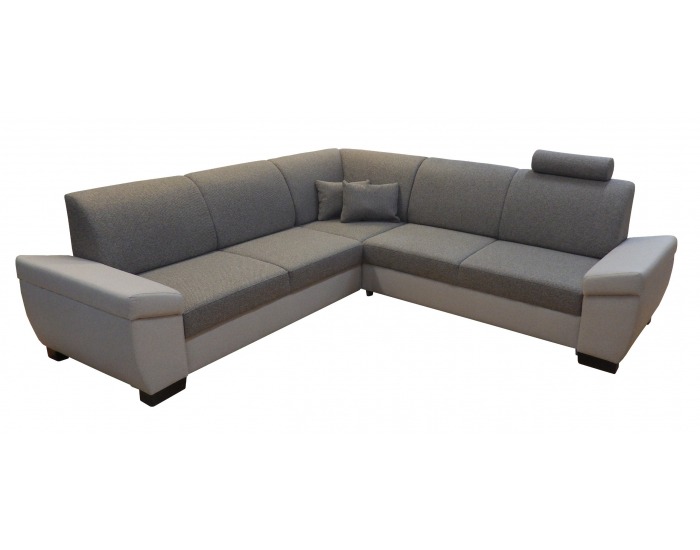 Rohová sedačka s rozkladom Noel 1 L - hnedá / béžová / wenge