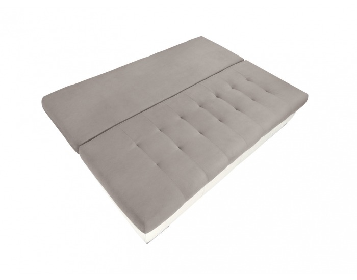 Pohovka s rozkladom a úložným priestorom Olimp III Lux - svetlosivá / biela