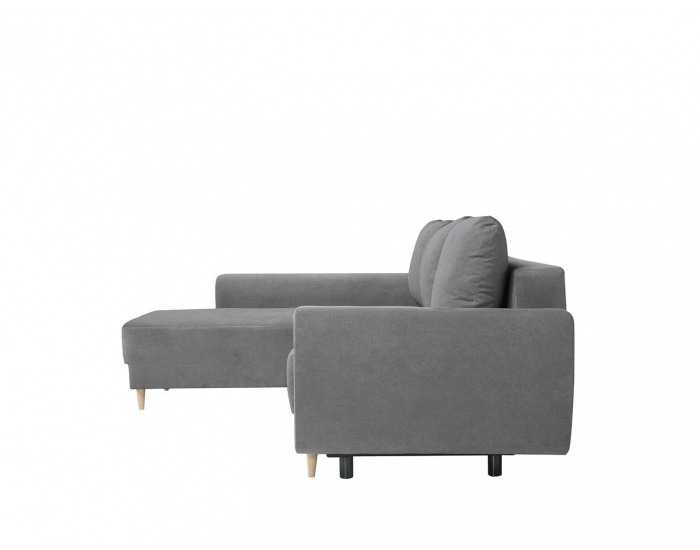 Rohová sedačka s rozkladom a úložným priestorom Oslo Lux L/P - sivá / tyrkysová