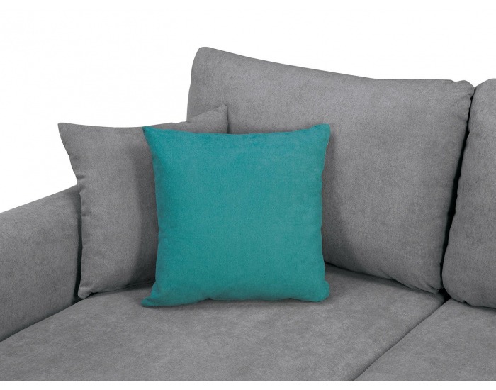 Rohová sedačka s rozkladom a úložným priestorom Oslo Lux L/P - sivá / tyrkysová