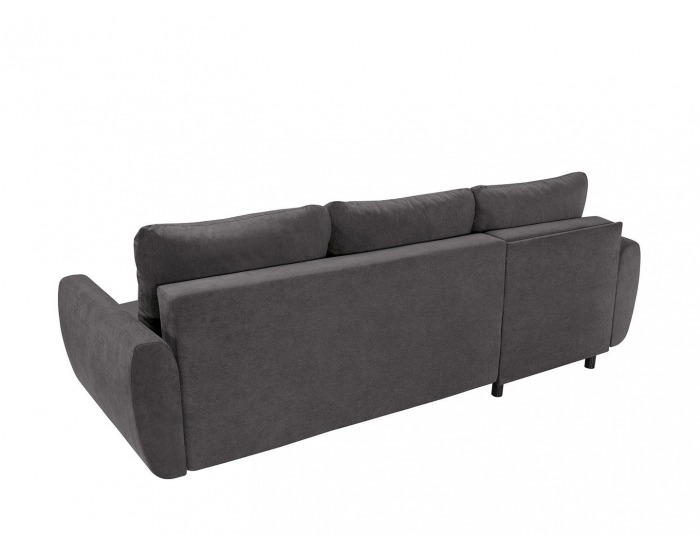 Rohová sedačka s rozkladom a úložným priestorom Oslo Lux L/P - tmavosivá / žltá