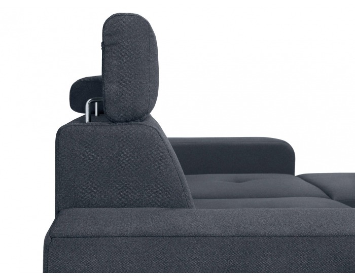 Rohová sedačka s rozkladom a úložným priestorom Paola II L/P - tmavomodrá