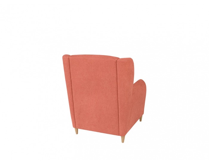 Kreslo (ušiak) Pasos - koralová / drevo (TX002)