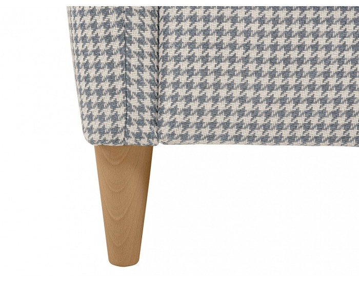 Kreslo (ušiak) Pasos - sivý vzor / drevo (TX002)