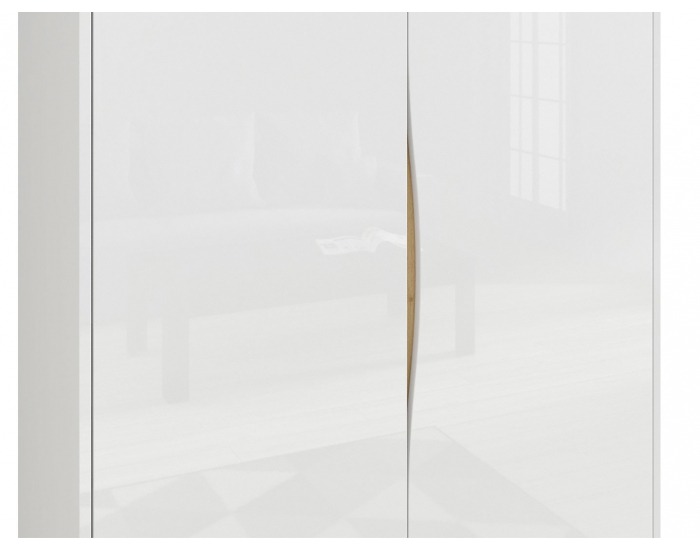 Šatníková skriňa Pori SZF2D - biely lesk / dub poľský