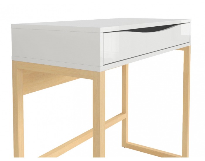 Toaletný stolík Pori TOL - biely lesk / dub poľský