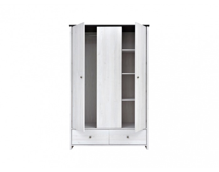 Šatníková skriňa Porto SZF3D2S - smrekovec sibiu svetlý / borovica larico