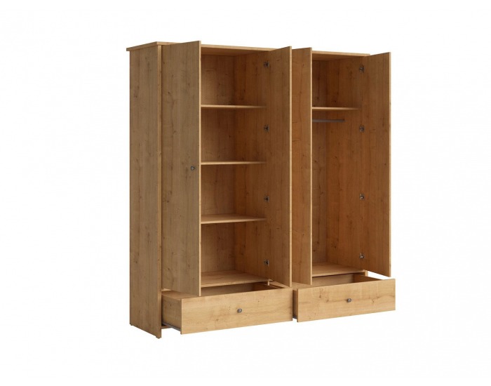 Šatníková skriňa Porto SZF4D2S - dub burlington allover