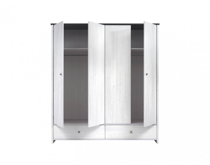 Šatníková skriňa Porto SZF4D2S - smrekovec sibiu svetlý / borovica larico