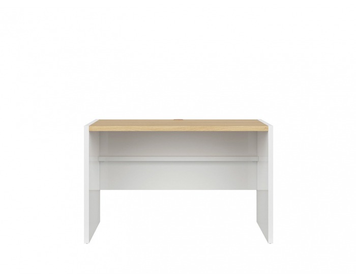 Písací stôl Princeton BIU/120 - biely lesk / dub poľský