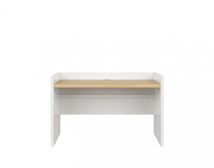 Písací stôl Princeton BIU/120 - biely lesk / dub poľský