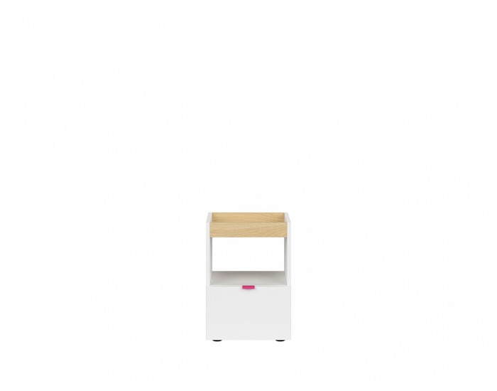 Kontajner Princeton KNT1S - biely lesk / dub poľský / fuksia