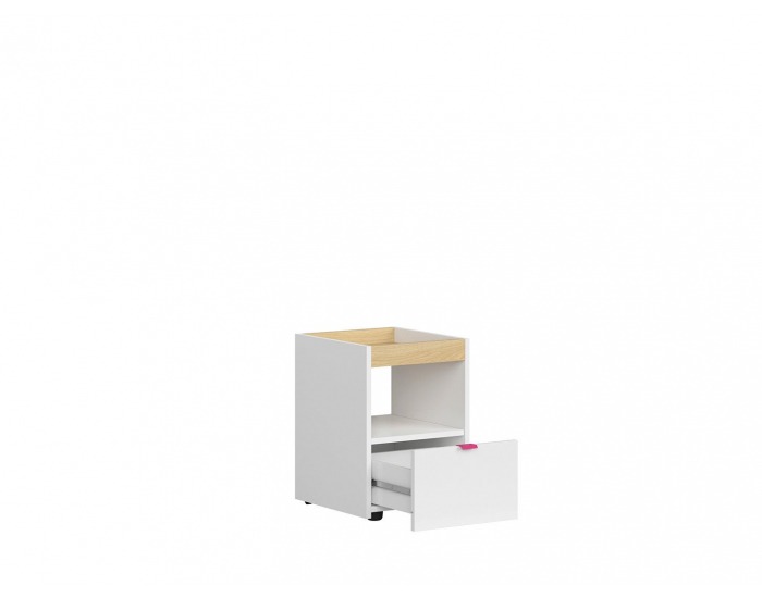 Kontajner Princeton KNT1S - biely lesk / dub poľský / fuksia