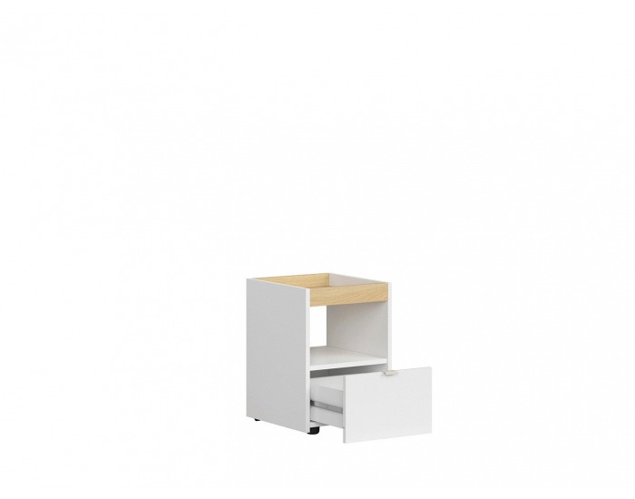 Kontajner Princeton KNT1S - biely lesk / dub poľský / sivá