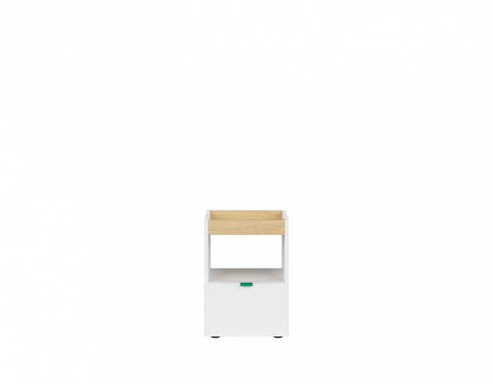 Kontajner Princeton KNT1S - biely lesk / dub poľský / zelená