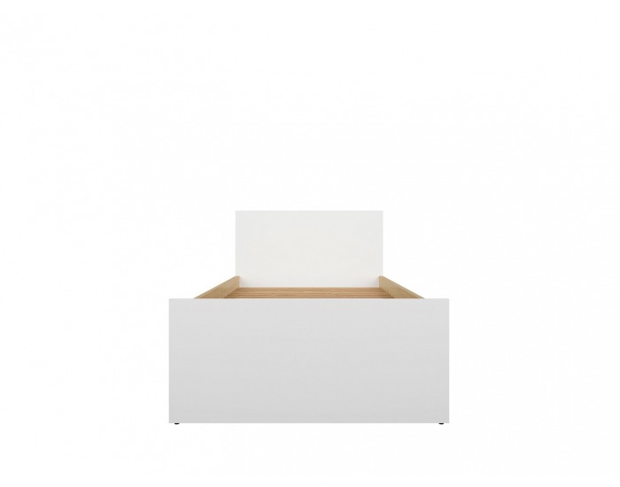 Posteľový rám Princeton LOZ/90 - biely lesk / dub poľský
