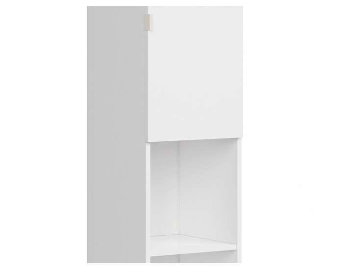 Regál Princeton REG1D/35 - biely lesk / dub poľský / sivá