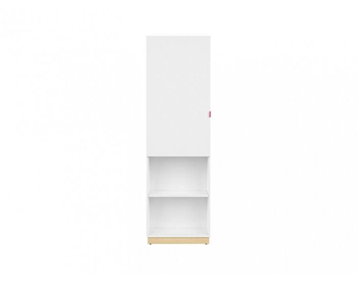 Regál Princeton REG1D/55 - biely lesk / dub poľský / fuksia