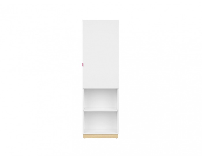 Regál Princeton REG1D/55 - biely lesk / dub poľský / fuksia