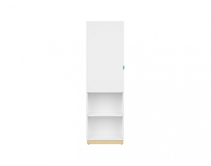 Regál Princeton REG1D/55 - biely lesk / dub poľský / zelená