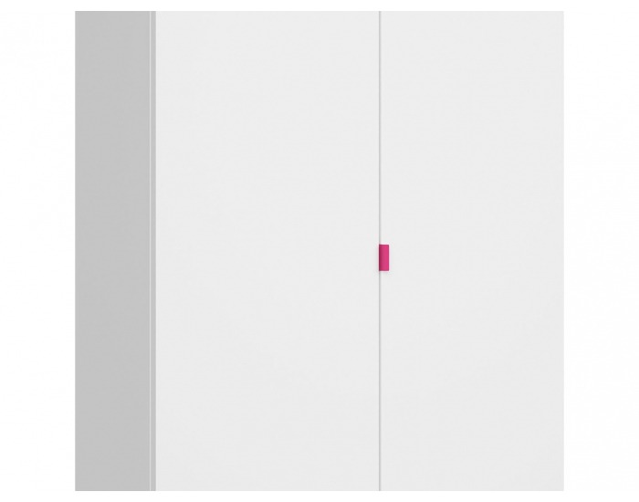 Šatníková skriňa Princeton SZF2D - biely lesk / dub poľský / fuksia