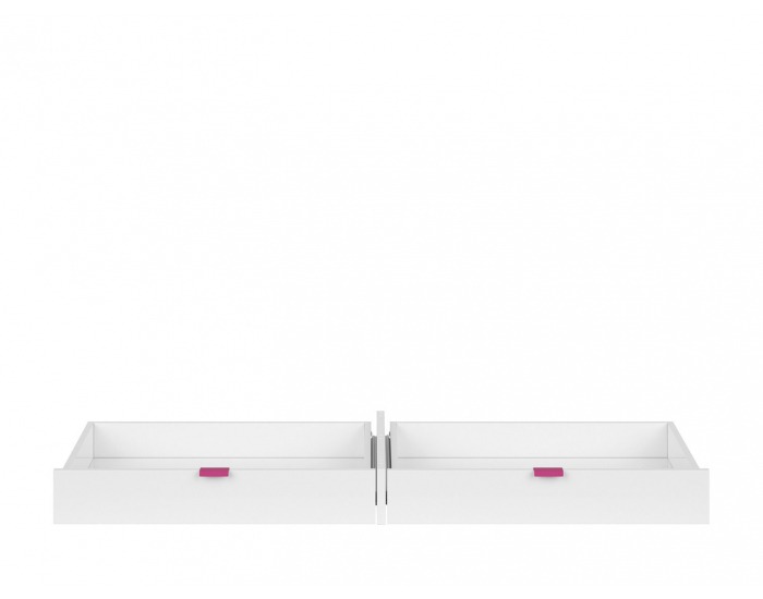 Zásuvka k písaciemu stolu (2 ks) Princeton SZU/BIU - biely lesk / fuksia