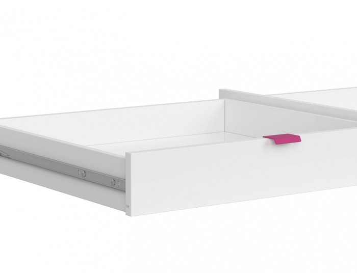 Zásuvka k písaciemu stolu (2 ks) Princeton SZU/BIU - biely lesk / fuksia