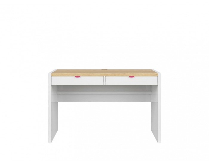 Zásuvka k písaciemu stolu (2 ks) Princeton SZU/BIU - biely lesk / fuksia