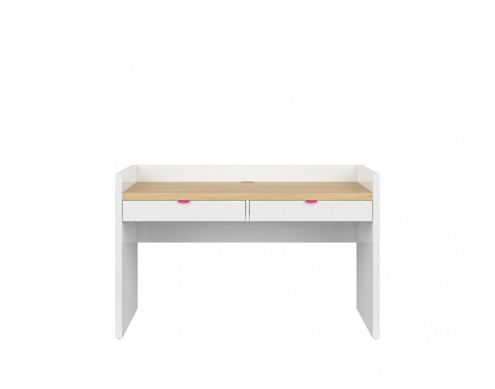 Zásuvka k písaciemu stolu (2 ks) Princeton SZU/BIU - biely lesk / fuksia