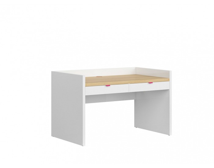 Zásuvka k písaciemu stolu (2 ks) Princeton SZU/BIU - biely lesk / fuksia