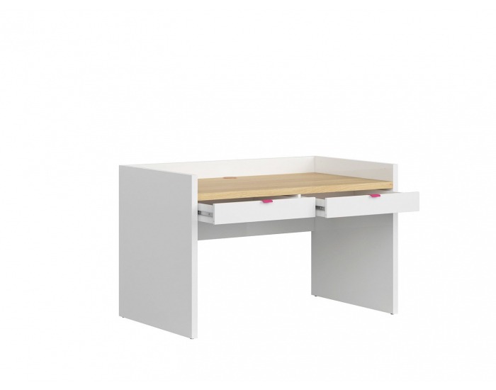 Zásuvka k písaciemu stolu (2 ks) Princeton SZU/BIU - biely lesk / fuksia