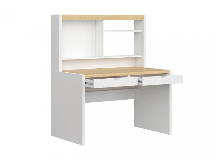 Zásuvka k písaciemu stolu (2 ks) Princeton SZU/BIU - biely lesk / sivá