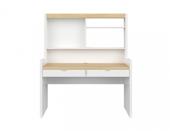 Zásuvka k písaciemu stolu (2 ks) Princeton SZU/BIU - biely lesk / sivá