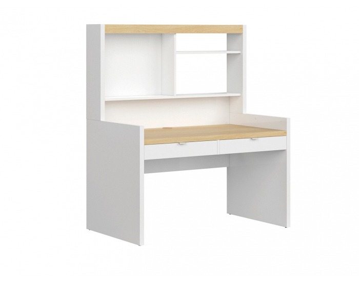 Zásuvka k písaciemu stolu (2 ks) Princeton SZU/BIU - biely lesk / sivá