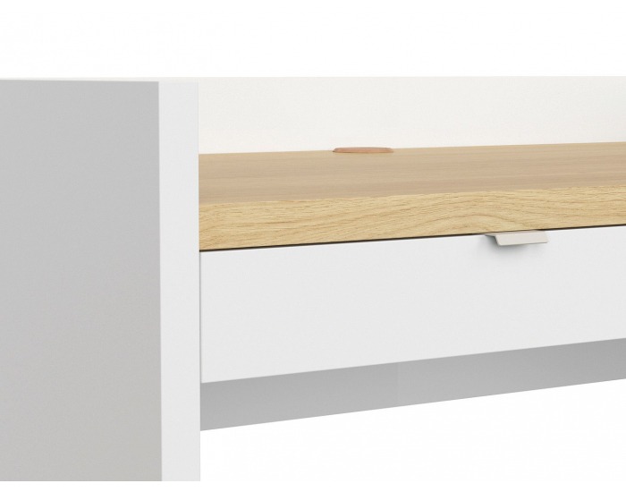 Zásuvka k písaciemu stolu (2 ks) Princeton SZU/BIU - biely lesk / sivá