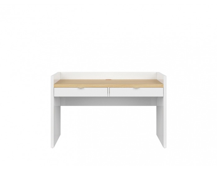 Zásuvka k písaciemu stolu (2 ks) Princeton SZU/BIU - biely lesk / sivá