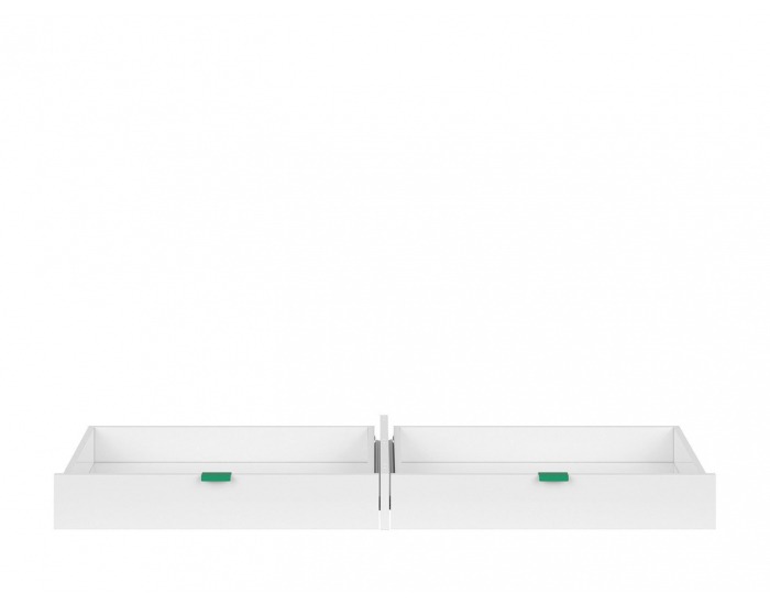 Zásuvka k písaciemu stolu (2 ks) Princeton SZU/BIU - biely lesk / zelená