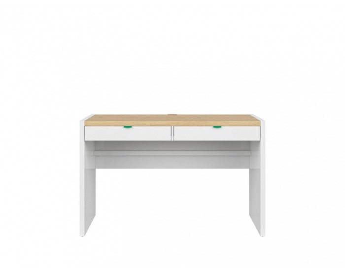 Zásuvka k písaciemu stolu (2 ks) Princeton SZU/BIU - biely lesk / zelená