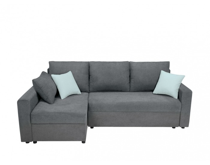 Rohová sedačka s rozkladom Przemek IV Lux L/P - sivá / svetlomodrá