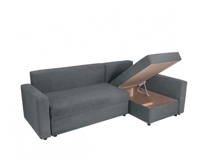 Rohová sedačka s rozkladom Przemek IV Lux L/P - sivá / svetlomodrá