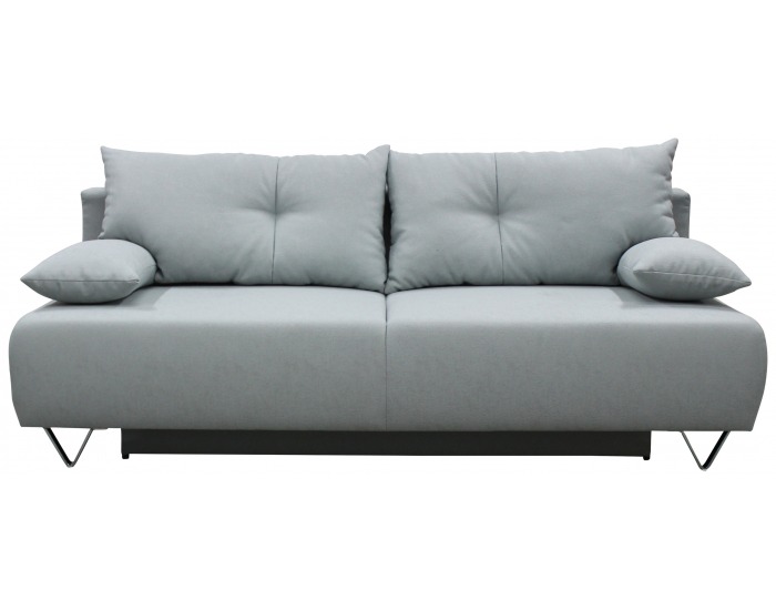 Pohovka s rozkladom a úložným priestorom Punkt - modrosivá / chróm