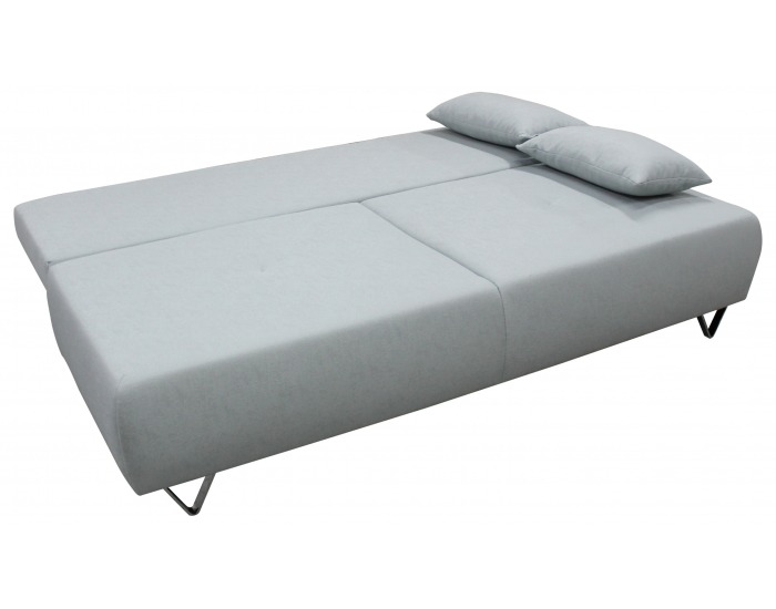 Pohovka s rozkladom a úložným priestorom Punkt - modrosivá / chróm