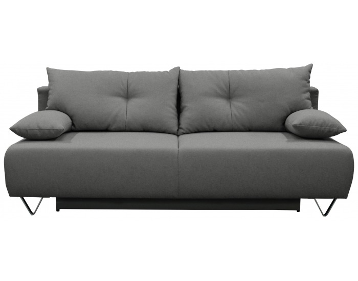 Pohovka s rozkladom a úložným priestorom Punkt - sivá / chróm