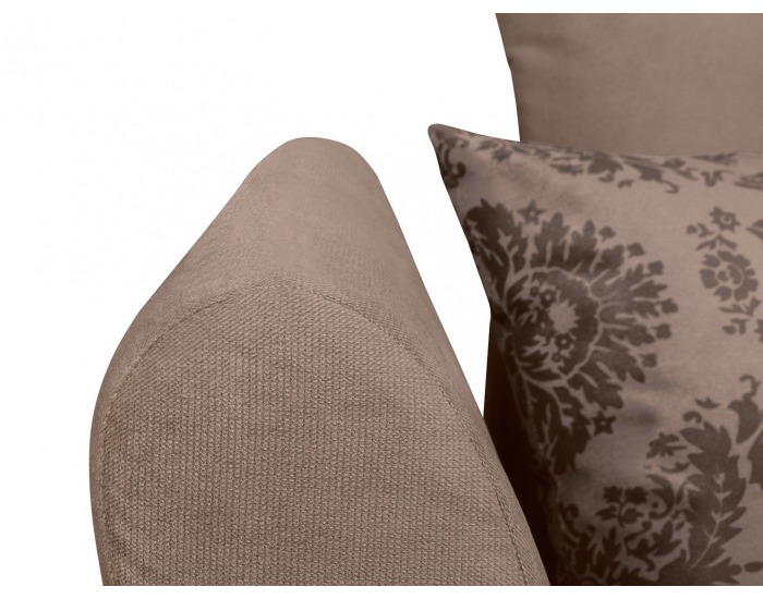 Pohovka s rozkladom a úložným priestorom Ronda Lux - hnedá / béžová / vzor / drevo (TX002)