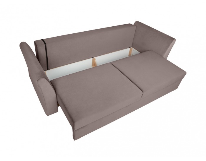 Pohovka s rozkladom a úložným priestorom Ronda Lux - hnedá / vzor / drevo (TX002)