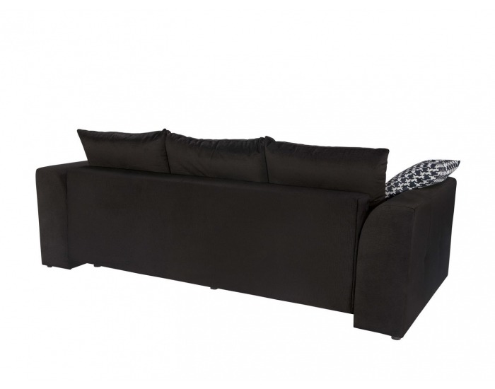 Pohovka s rozkladom a úložným priestorom Royal IV Mega Lux - čierna / žltá / vzor