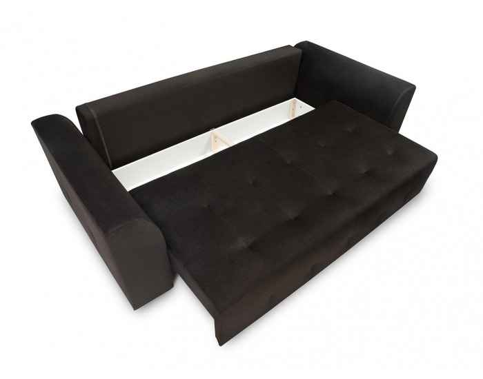 Pohovka s rozkladom a úložným priestorom Royal IV Mega Lux - čierna / žltá / vzor